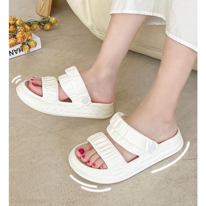 Sandal Nữ Quai Nhún Màu Sắc Trendy