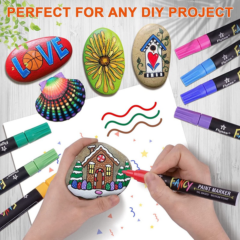 Set 20 Bút Lông Đánh Dấu Chống Nước Mau Khô Không Phai Màu Lâu Trôi