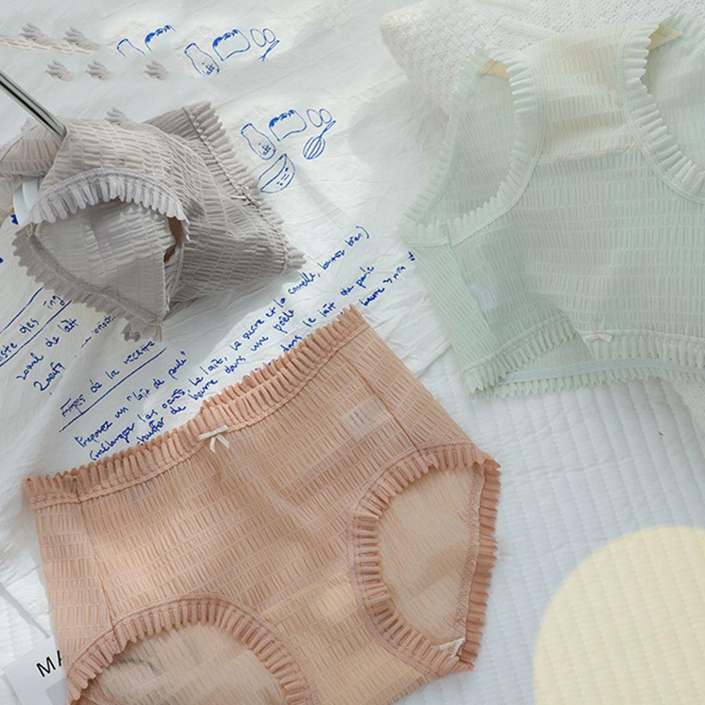 SOMEDAYZL Quần Lót Lụa Nylon Đính Nơ Thoáng Khí Thoải Mái Cho Nữ