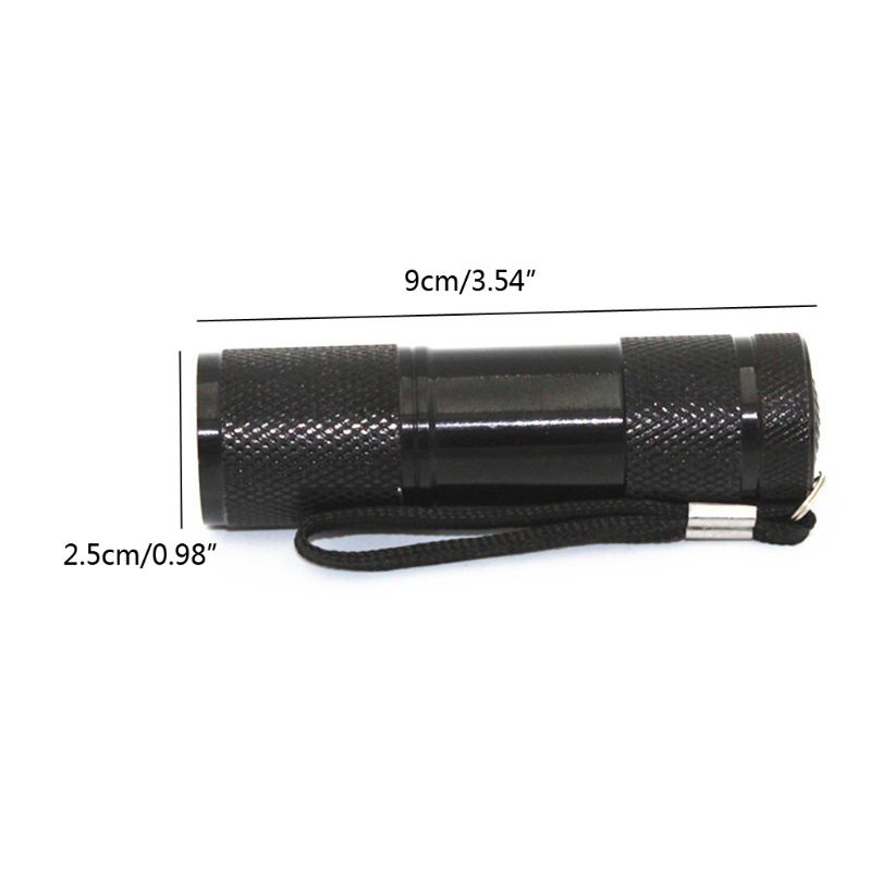Đèn pin LED UV sấy sơn móng tay resin soi trang sức 9W UV 9 bóng 395nm