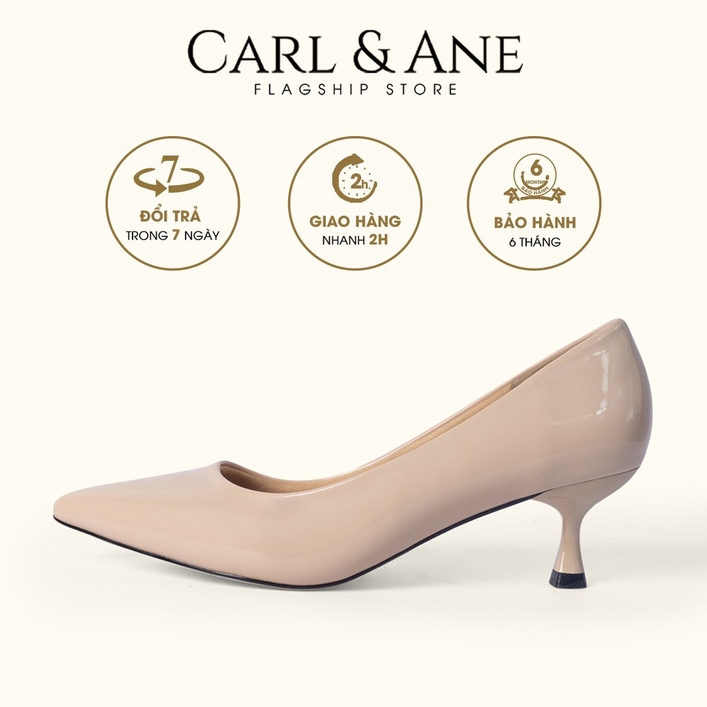 Carl &amp; Ane - Giày cao gót nữ mũi nhọn kiểu dáng công sở cao 4cm màu nude _ CP009