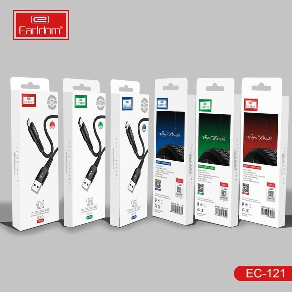 CÁP BỌC DÙ EARLDOM EC - 121 Type-C, Micro, Lighning - HÀNG CHÍNH HÃNG