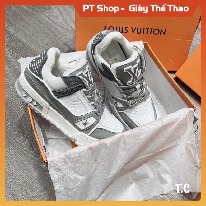 Giày Thể Thao LV cam  trắng  xanh đen zep 1.1 cao cấp, Giầy Lv Sneaker Nam nữ xanh bò hót trend đủ phụ kiện , PT Shop