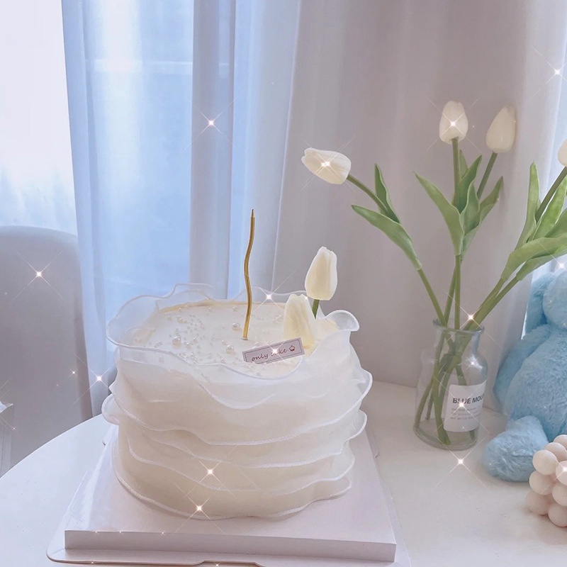 Dây Ruy Băng Trang Trí Bánh Kem Hoa Tulip Xinh Xắn