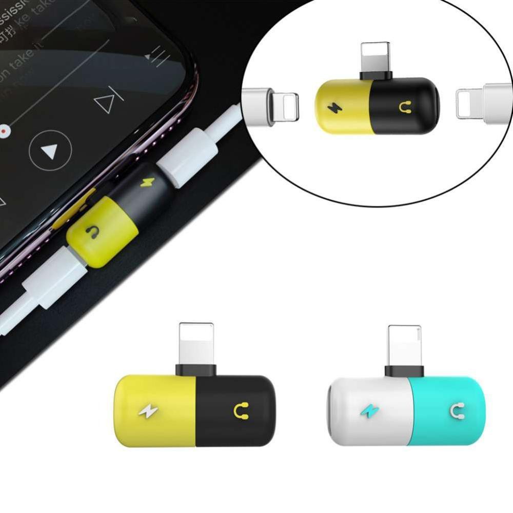 Adapter Chuyển Từ Lightning Sang Ra 2 Cổng Tai Nghe Lightning Và Sạc Lightning Cho IPhone