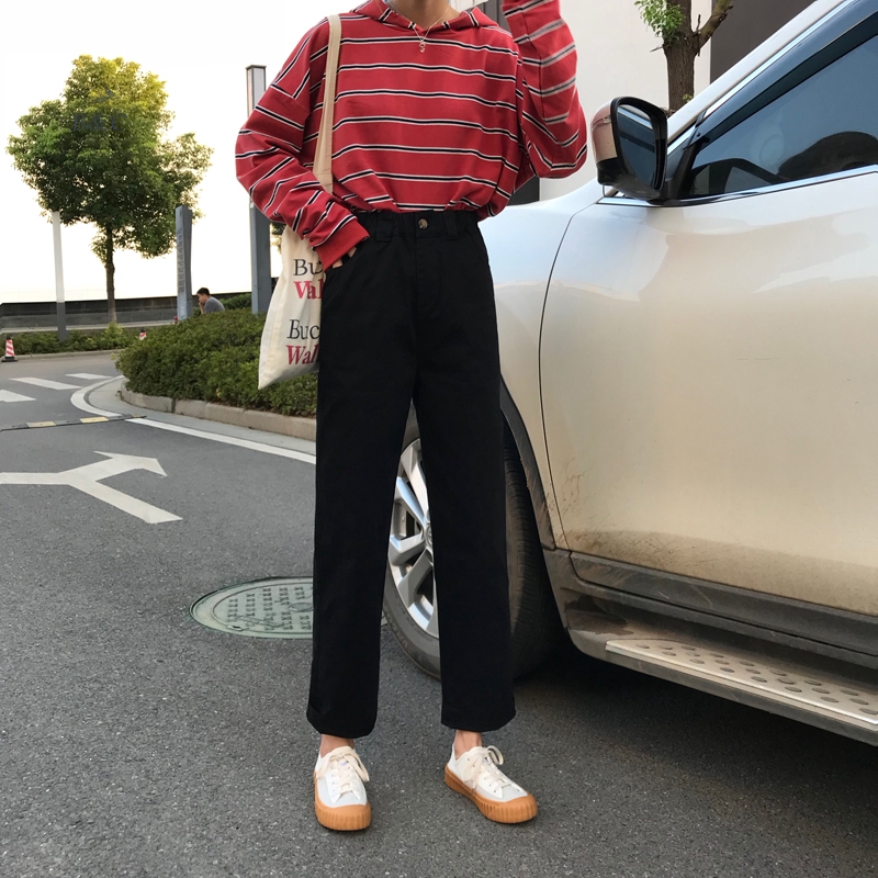 Quần ống rộng lưng thun co giãn kiểu dáng đơn giản | BigBuy360 - bigbuy360.vn