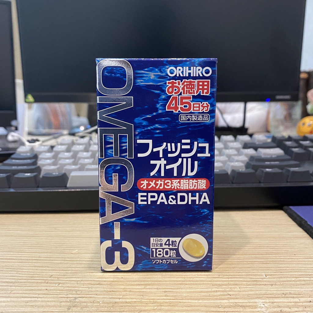 Dầu cá Omega 3 Orihiro fish oil, Omega 3 EPA & DHA Orihiro 180 viên Nhật Bản