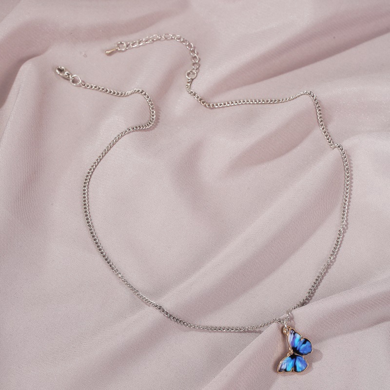 Fashion Women Alloy Butterfly Choker Bracelet Set/ Girls Sexy Clavicle Chain/ Lovers Pendant Bangles Necklace Jewelry Gifts
