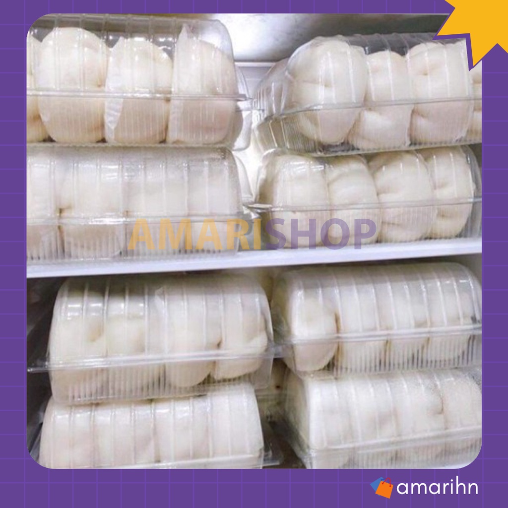 Bó 100 hộp nhựa dùng 1 lần H53 đựng bánh bao, đồ ăn, hoa quả