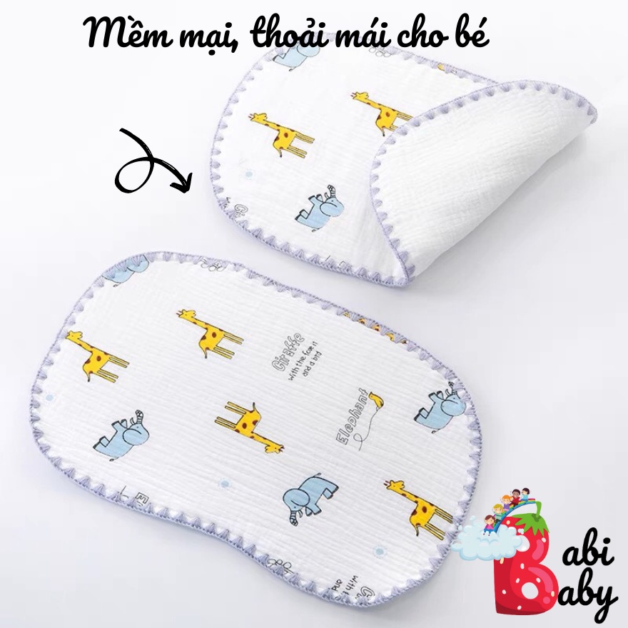 Gối xô cao cấp cho bé sơ sinh BABI BABY 10 lớp mềm mại thoáng khí nhiều hình dễ thương