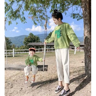 ÁO ĐÔI KHỦNG LONG XANH CHO MẸ VÀ BÉ