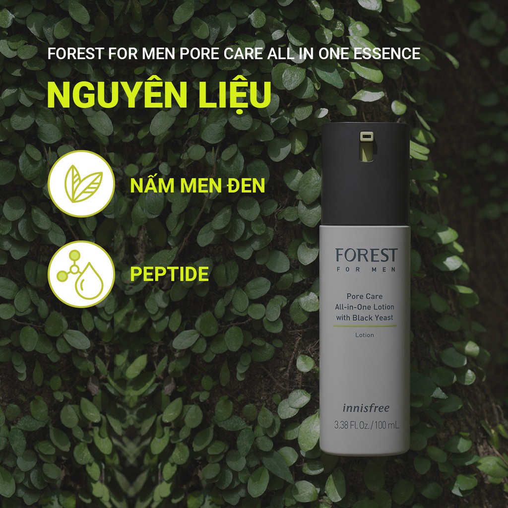 Tinh chất chăm sóc lỗ chân lông cho nam innisfree Forest For Men Pore Care All-in-one Essence 100ml