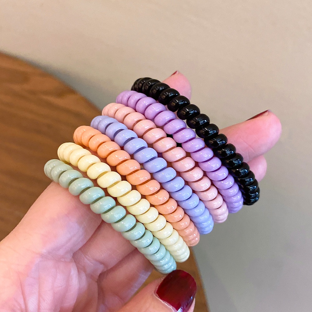Dây Buộc Tóc Dạng Xoắn Ốc Màu macaron Dễ Điều Chỉnh