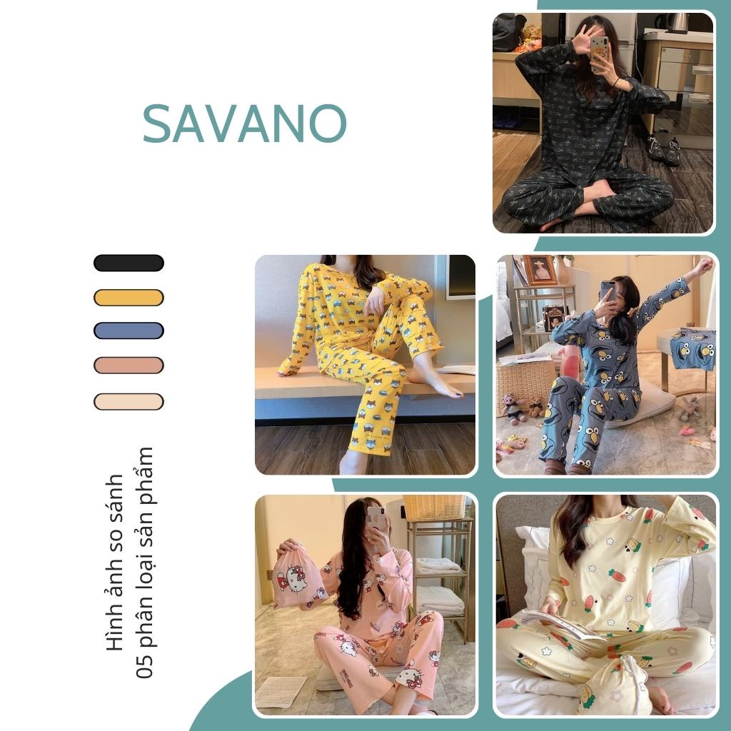 Đồ bộ nữ đồ mặc nhà đồ ngủ dễ thương thu đông quần dài bigsize SAVANO mã VA35 | BigBuy360 - bigbuy360.vn