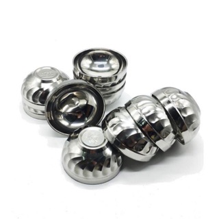 Chén Inox ăn cơm/ cháo cách nhiệt 2 lớp 10 cái