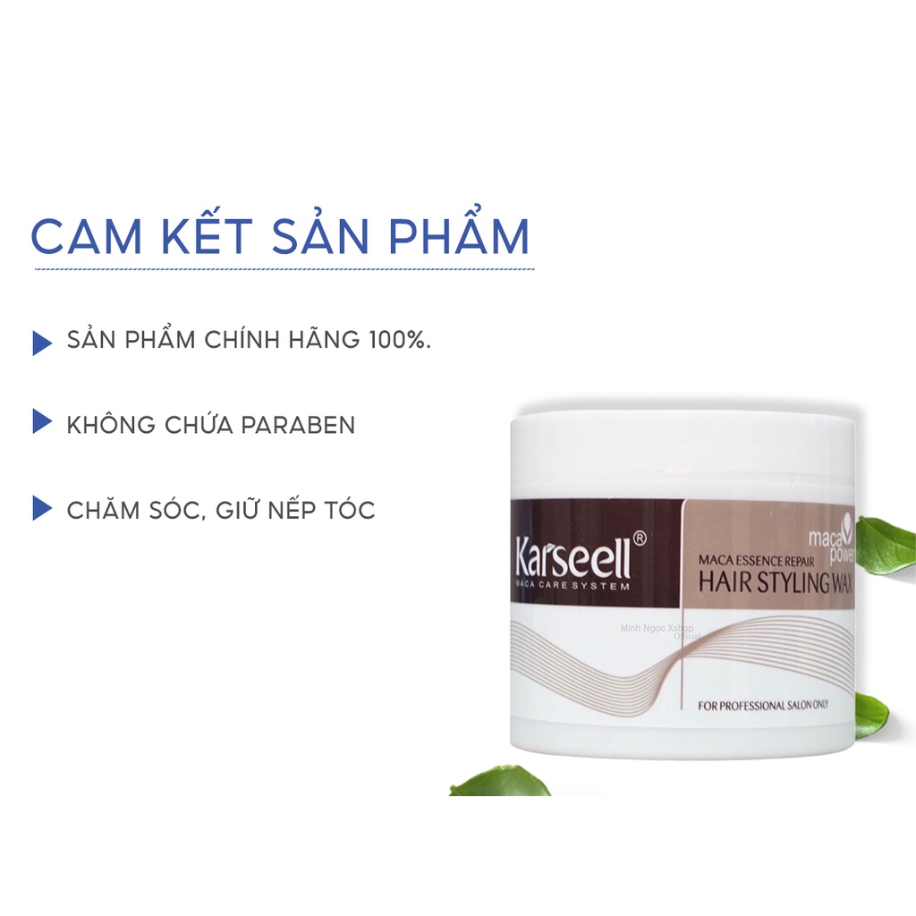 Sáp vuốt tóc nam nữ KARSEELL Maca Hair Styling Wax 100g chăm sóc, giữ nếp tóc