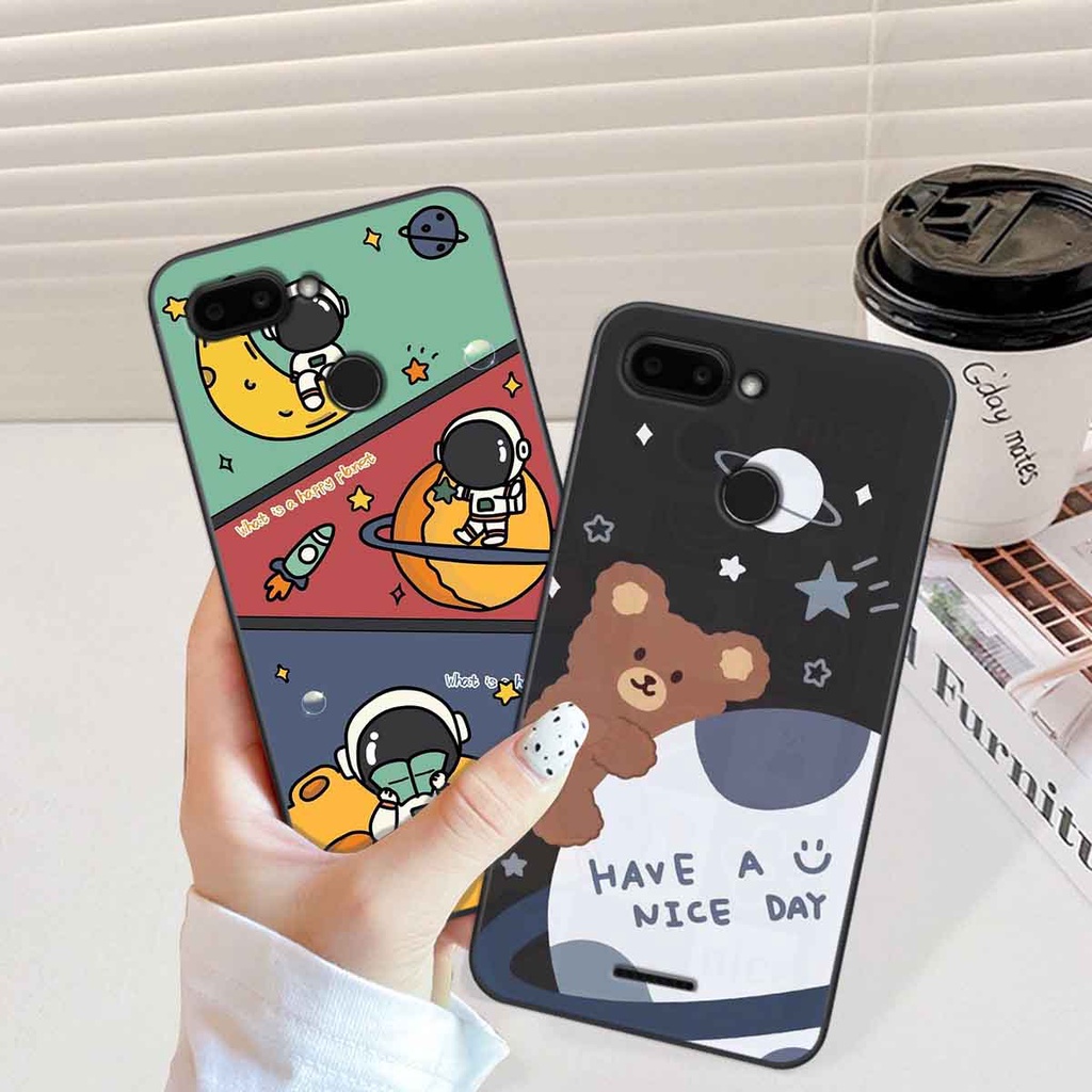 Ốp Xiaomi Redmi 6 in hình vũ trụ, phi hành gia bầu trời cute dễ thương