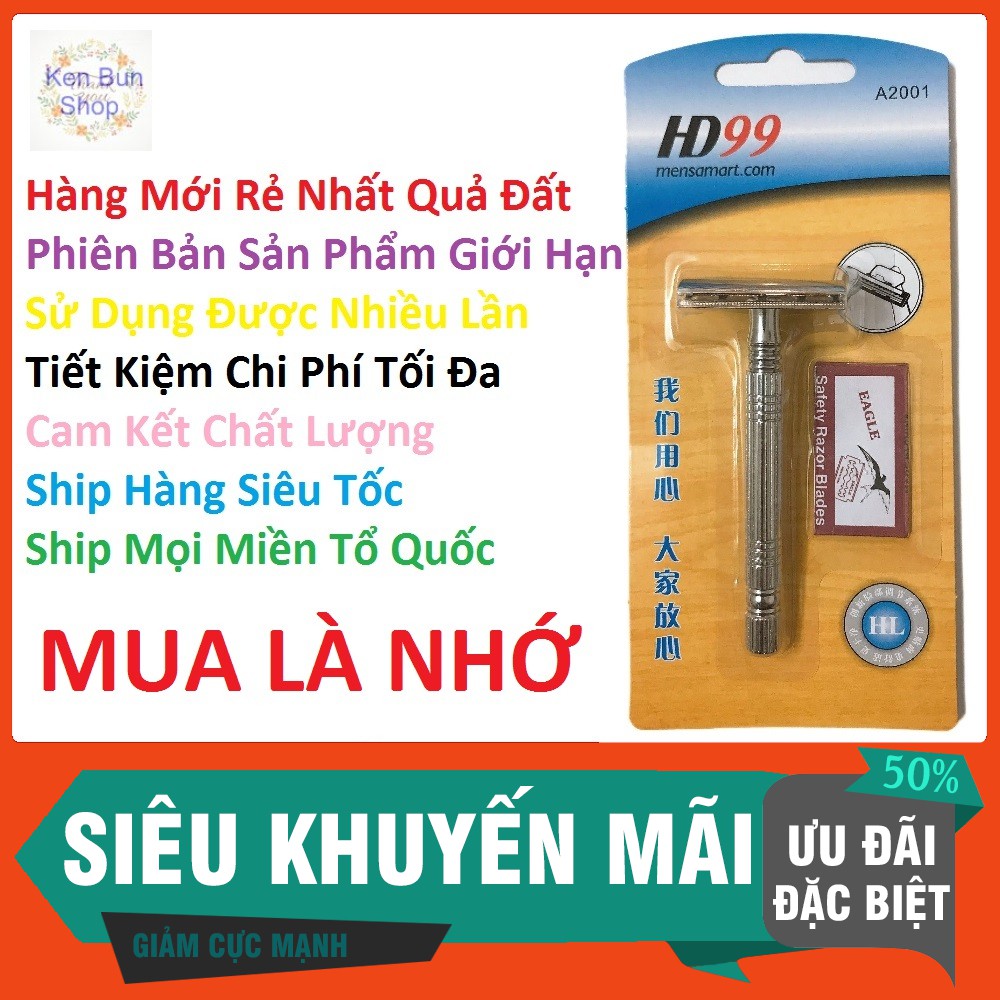 Dao Cạo Râu INOX Truyền Thống Tặng Kèm 10 Lưỡi Cạo 2 Mặt Dorco Cầm Chắc Tay Tiện Lợi Sử Dụng [ Video Ảnh Thật Tại Shop]