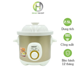 Nồi kho cá, nấu cháo chậm đa năng Lorente, lòng nồi sứ cao cấp, dung tích 2,5 lít đến 4,5 lít