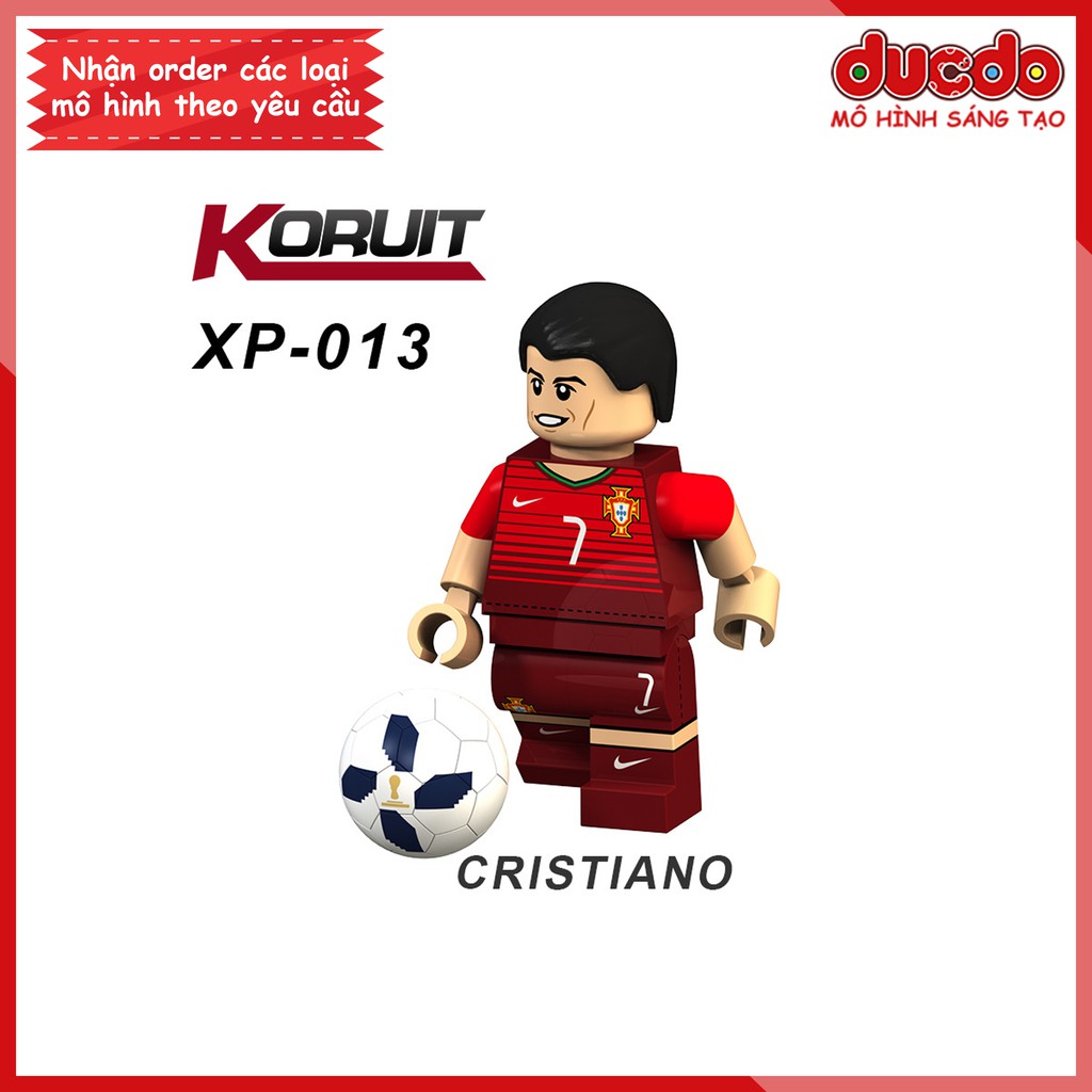 Minifigures các danh thủ bóng đá Messi, Ronaldo, Beckham - Đồ Chơi Lắp Ghép Xếp Hình Mini Mô hình Iron Man Koruit KT1003
