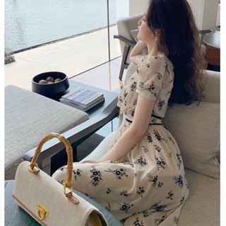 Đầm voan lụa hoa nude siêu xinh