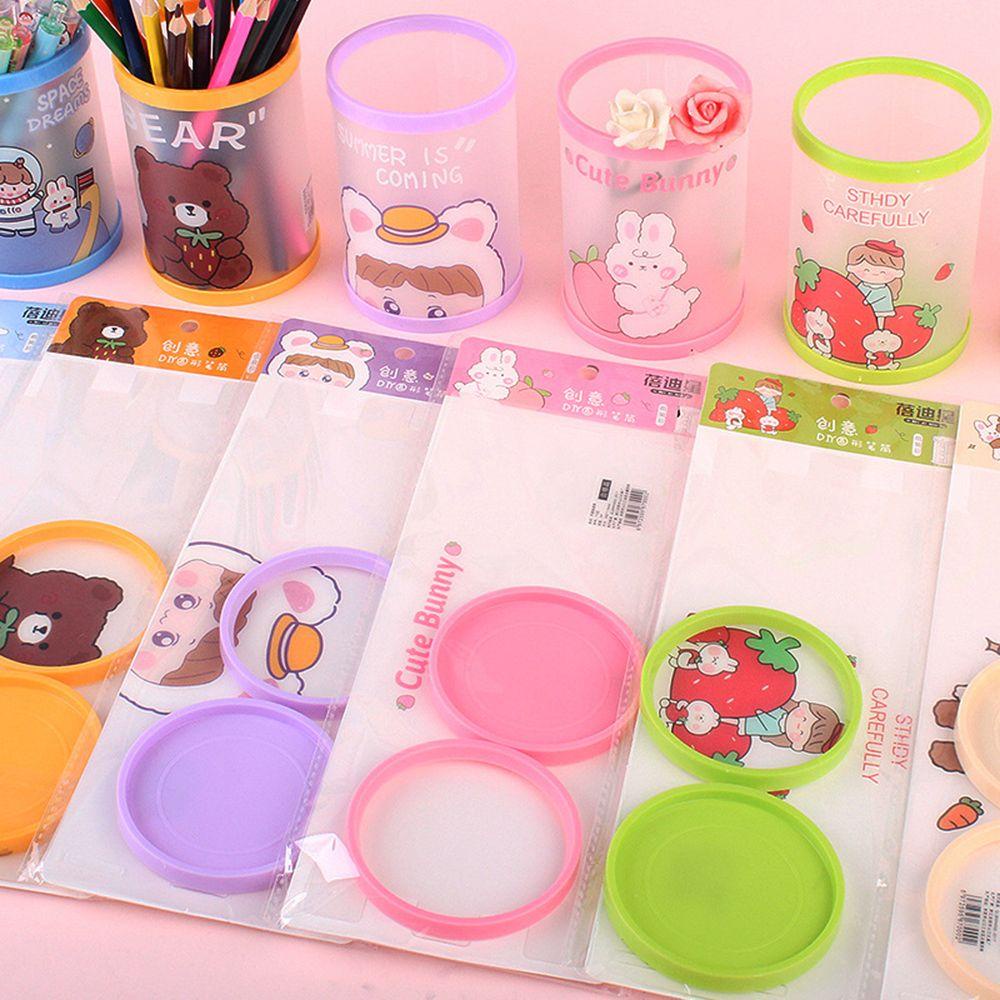 CHOOKEY Lọ Đựng Bút Bằng Acrylic Trong Suốt Có Thể Gấp Gọn Tiện Dụng Ốp