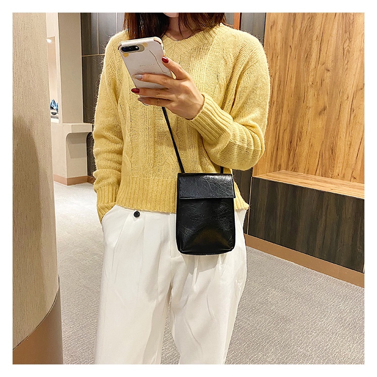 Túi Đeo Chéo mini Màu Đen Phong Cách retro Thời Trang 2020 Cho Nữ