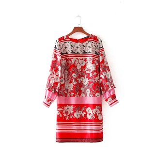 Đầm Zara suông họa tiết boho retro (ảnh thật)