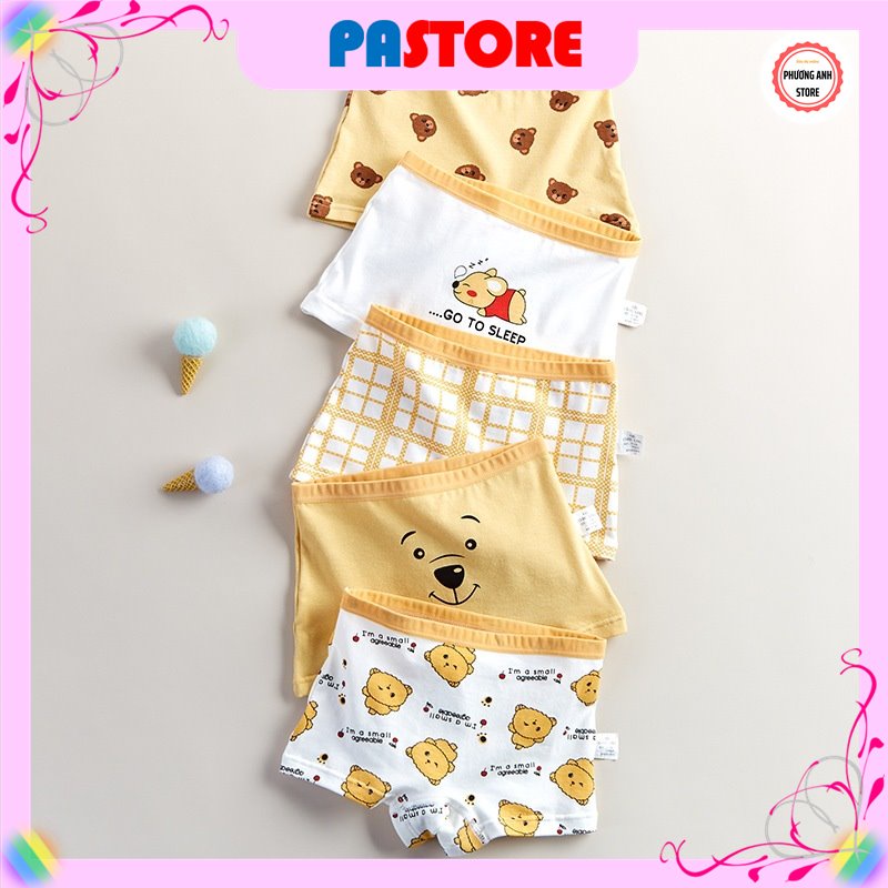 Quần chip đùi bé gái, quần lót cotton họa tiết công chúa đáng yêu xinh xắn cho bé gái PASTORE