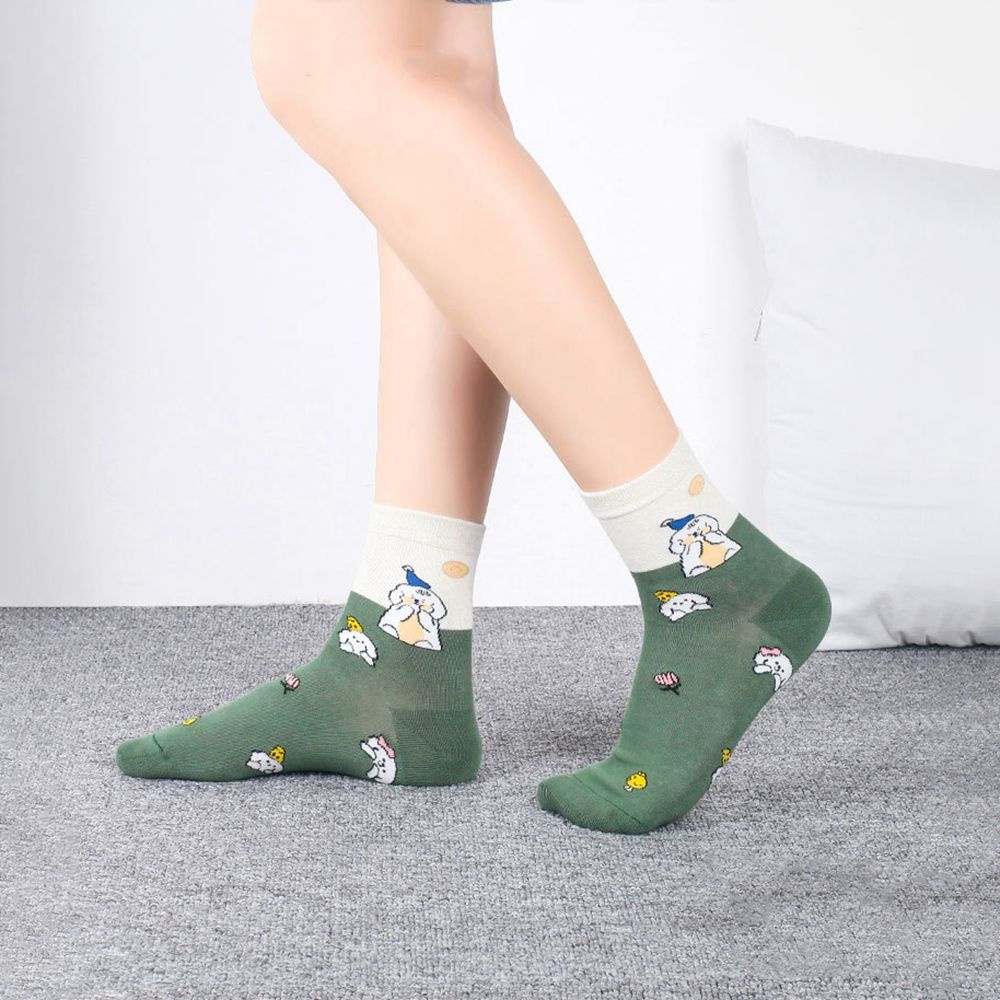 Vớ cotton mềm mại thoáng khí in họa tiết gấu dễ thương thời trang dành cho nam và nữ