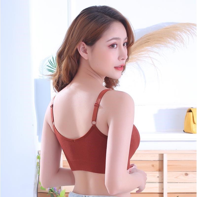 Áo Bra Tập Gym Yoga Gân Tăm Thoáng Mát, Áo Ngực Thể Thao Nữ Trơn Đơn Giản  - OB012