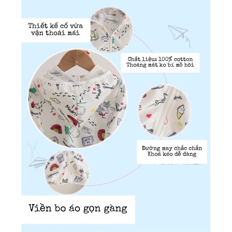 Áo chống nắng 100% cotton cho bé trai/bé gái mùa hè mới nhất 2021 ms6510011