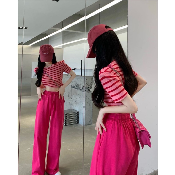 DIDIKA (BỘ)Set Áo Thun Ngắn Tay Cổ Tròn + Chân Váy Xòe Thời Trang Nữ