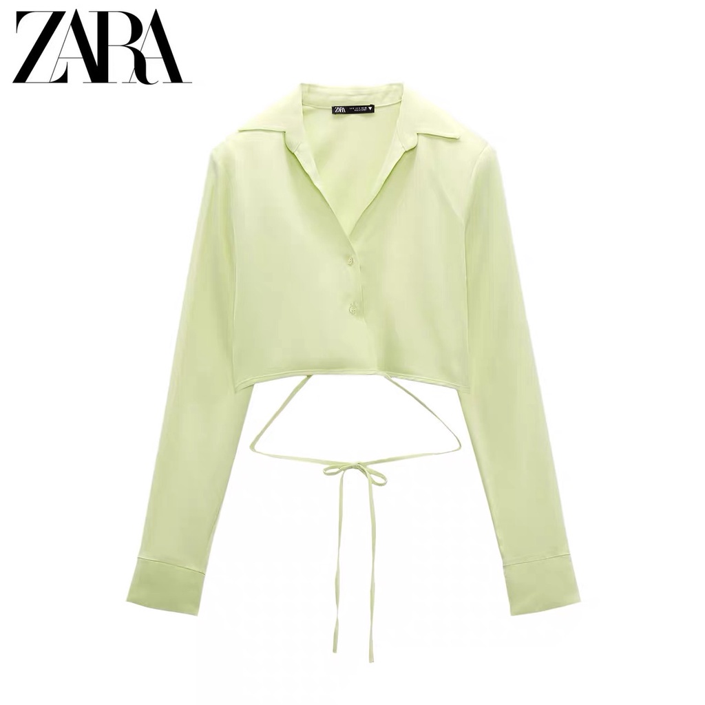 Áo Sơ Mi Lụa satin 3 Màu TRF Thời Trang Mùa Xuân ZARA Dành Cho Nữ