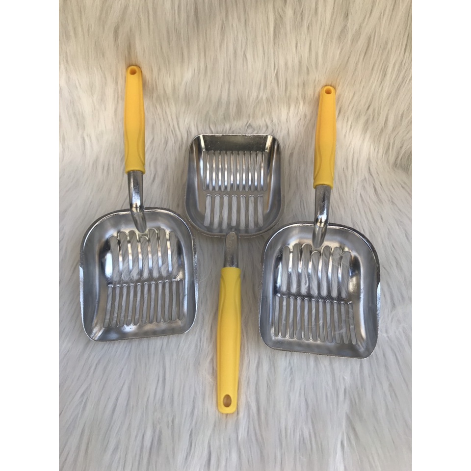 Xẻng xúc cát mèo xẻng inox cán dài chắc chắn