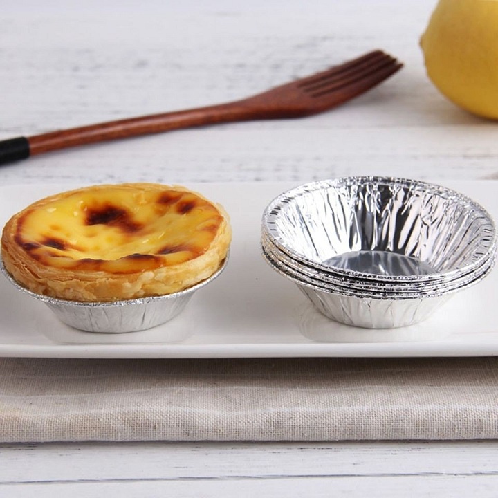 Set 100 Đế Cốc Chén Giấy Bạc Lót Khuôn Nướng Bánh tart Trứng Tiện Dụng