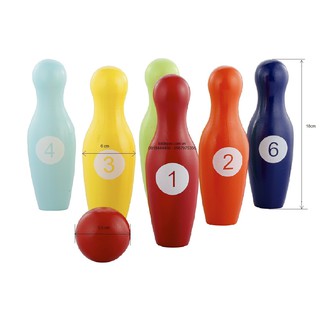Bộ đồ chơi Bowling gỗ số sắc màu