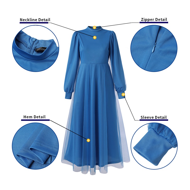 Zanzea Đầm Maxi Nữ Dài Tay Cổ Tròn Thời Trang Hàn