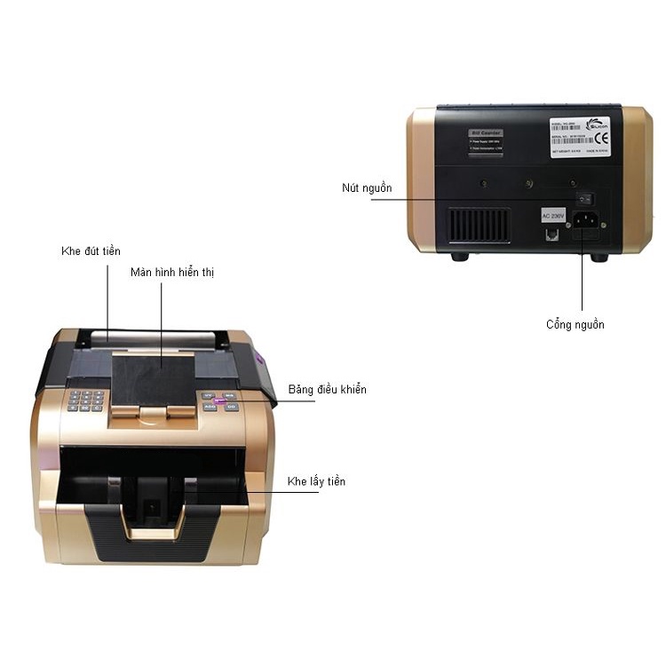 Máy đếm tiền nhập khẩu SILICON MC2900, máy đếm tiền mini tự động chính hãng, đếm VND, USD, ERO- BH 1 năm