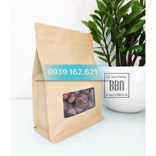 1kg Túi FB giấy Kraff có cửa sổ đáy bằng loại 1kg 20x28 cm