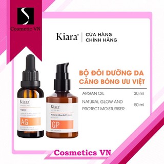Bộ Đôi Dưỡng Da Căng Bóng Ưu Việt Kiara Argan Oil và Natural Glow and Protect