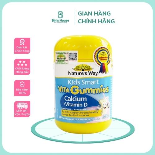 Kẹo Dẻo Canxi Cho Bé Nature’s Way Kids Smart Vita Gummies Calcium + Vitamin D 60 Viên