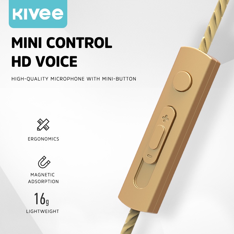 Tai nghe có dây KIVEECắm 3.5mm loa siêu trầm âm thanh nổi vòm với chiều dài cáp micrô 1,2 mét