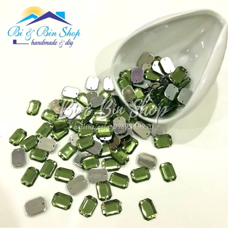 Đá Kết Chữ Nhật Đính Kết Trang Phục Thời Trang, Làm Phụ Kiện Handmade