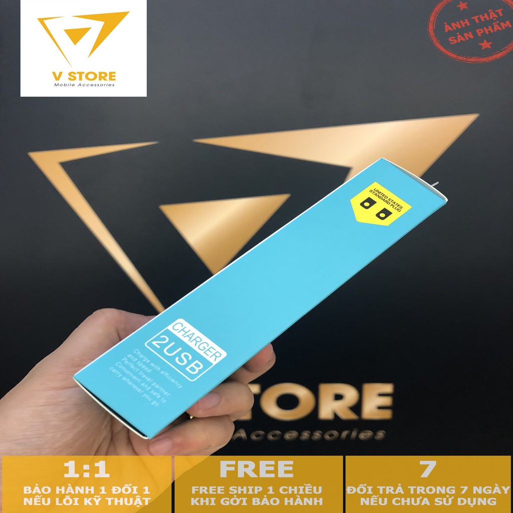 Cóc củ sạc nhanh Hoco C39 2 cổng usb 2.4a cho điện thoại máy tính bảng đèn led
