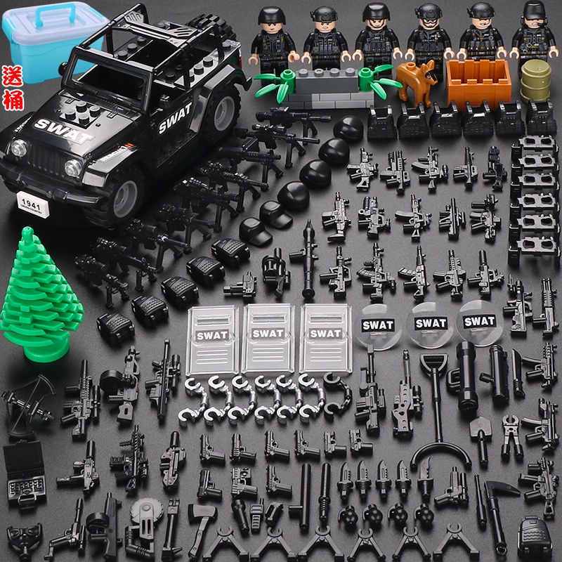 Tương thích với Lego Phantom Ninja các khối xây dựng minifigures quân sự lắp ráp lực lượng đặc biệt của cảnh sát