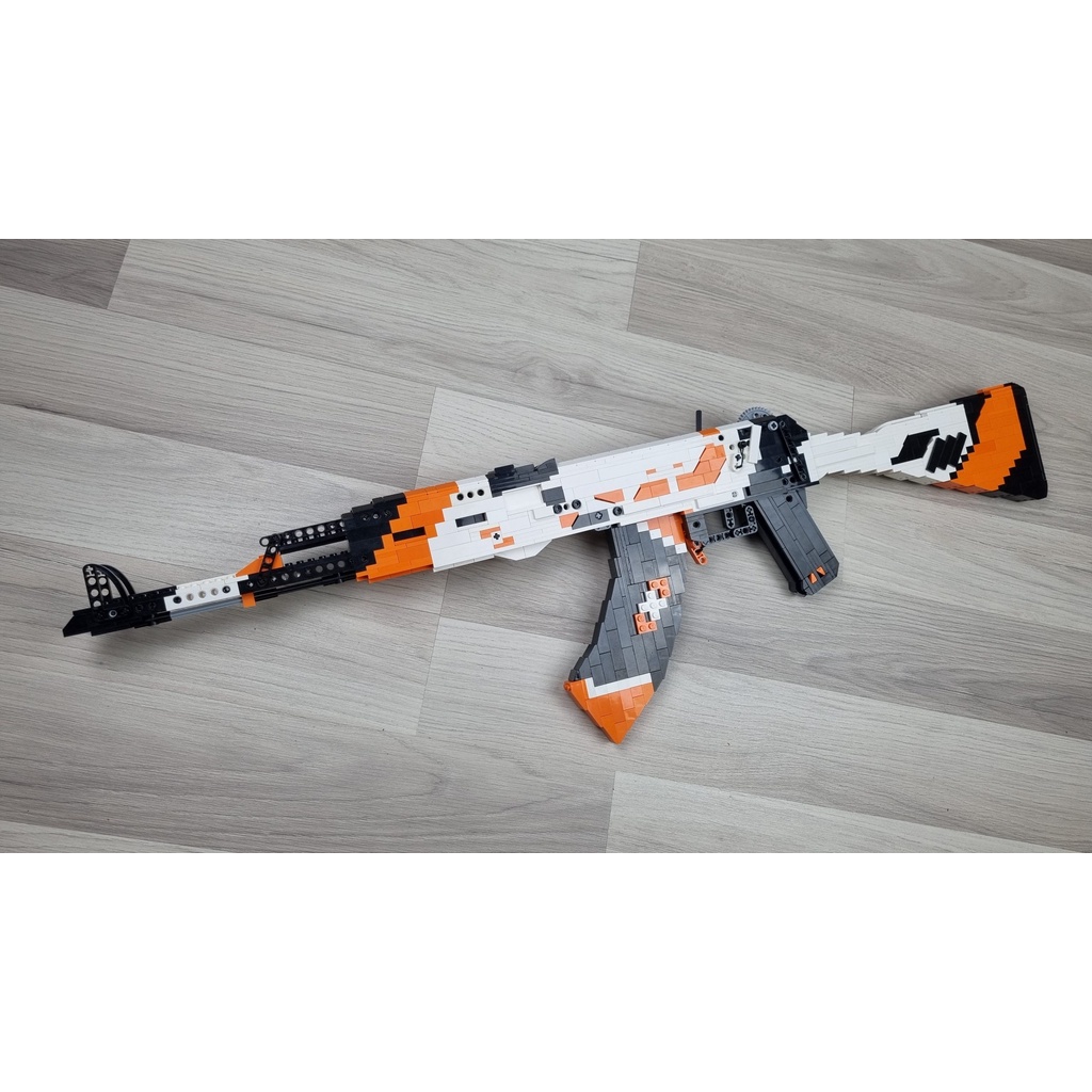 Đồ Chơi Lắp Ráp Kiểu  CSGO , Free Fire Lửa Chùa Súng Rifle AK-47 Asiimov Bắn Thun Với 1200+ Mảnh Ghép Của Kevin183
