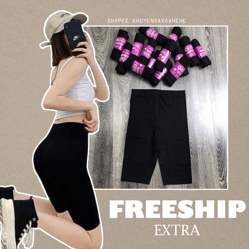 Q013 Quần legging dài lửng đùi ngố đẹp lỡ ngắn Quần tập yoga nữ đen Thái mặc nhà lưng thun ôm bó sát rainbow co giãn tốt