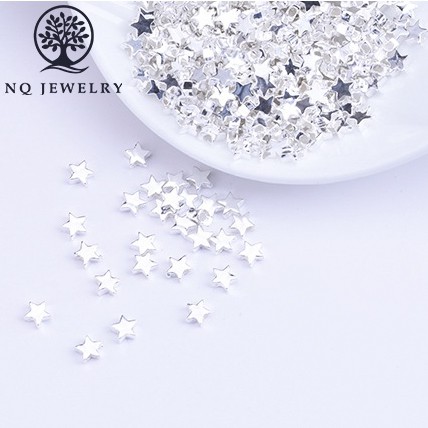 Charm bạc ngôi sao nhỏ xỏ ngang 1.8x4.3mm - NQ Jewelry