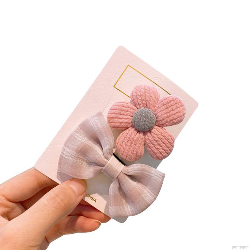 Set 2 Kẹp Tóc Nơ Xinh Xắn Dành Cho Bé Gái